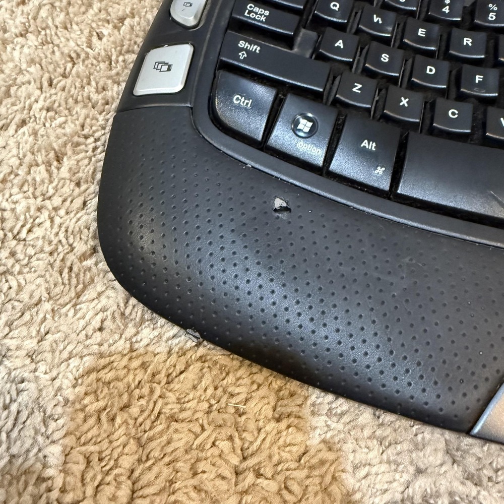 Logitech Wave 2.4 Cordless Ergonomic Keyboard Y-RBN90 Wireless Black Wrist Rest - Picture 2 of 8